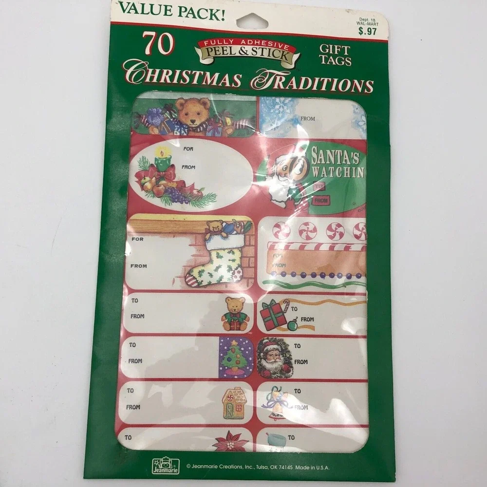 Vintage Christmas Tags Labels Lot Of 3 Packages Gift 210 Total